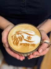 Load image into Gallery viewer, Rising Lions | עמ כלביא Set of 3 Jewish Coffee Hot Chocolate Cocoa Stencil Produced by 3D Kitchen Art