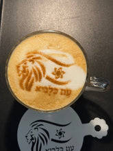 Load image into Gallery viewer, Rising Lions | עמ כלביא Set of 3 Jewish Coffee Hot Chocolate Cocoa Stencil Produced by 3D Kitchen Art