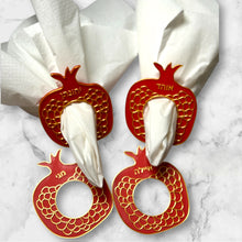 Load image into Gallery viewer, Personal Custom Pomegranate Napkin Ring Home Table Decoration Hebrew