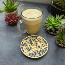 Load image into Gallery viewer, GOLDEN JERUSALEM Drink Coaster Hot for Tabletop Protection Home Table Decoration Jewish Hebrew Rosh Ha-Shana