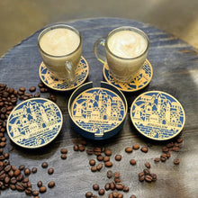 Load image into Gallery viewer, GOLDEN JERUSALEM Drink Coaster Hot for Tabletop Protection Home Table Decoration Jewish Hebrew Rosh Ha-Shana