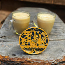Load image into Gallery viewer, GOLDEN JERUSALEM Drink Coaster Hot for Tabletop Protection Home Table Decoration Jewish Hebrew Rosh Ha-Shana