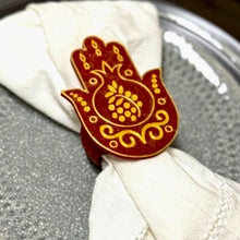 Load image into Gallery viewer, Pomegranate Hamsa Napkin Ring