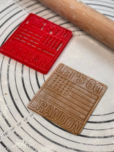 Load image into Gallery viewer, Let’s Go Brandon American Flag Cookie Cutter & Mold 5-Inch-Scale Produced by 3D Kitchen Art
