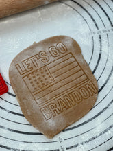 Load image into Gallery viewer, Let’s Go Brandon American Flag Cookie Cutter & Mold 5-Inch-Scale Produced by 3D Kitchen Art