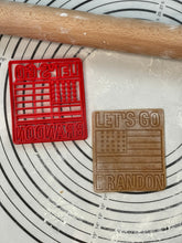 Load image into Gallery viewer, Let’s Go Brandon American Flag Cookie Cutter & Mold 5-Inch-Scale Produced by 3D Kitchen Art