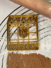 Load image into Gallery viewer, SUPPORT UKRAINE - Slava Ukraini Cookie Cutter & Mold 3.5-Inch-Scale Produced by 3D Kitchen Art