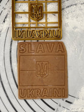 Load image into Gallery viewer, SUPPORT UKRAINE - Slava Ukraini Cookie Cutter & Mold 3.5-Inch-Scale Produced by 3D Kitchen Art