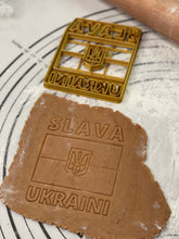 Load image into Gallery viewer, SUPPORT UKRAINE - Slava Ukraini Cookie Cutter & Mold 3.5-Inch-Scale Produced by 3D Kitchen Art