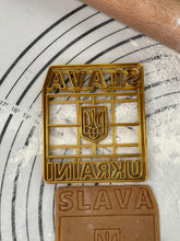 Load image into Gallery viewer, SUPPORT UKRAINE - Slava Ukraini Cookie Cutter & Mold 3.5-Inch-Scale Produced by 3D Kitchen Art