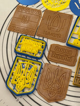 Load image into Gallery viewer, SUPPORT UKRAINE - Full Set if 4 Ukrainian Cookie Cutters & Molds + Set of 4 Stencils Produced by 3D Kitchen Art