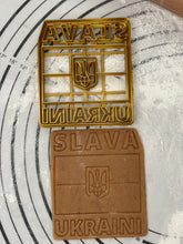 Load image into Gallery viewer, SUPPORT UKRAINE - Slava Ukraini Cookie Cutter & Mold 3.5-Inch-Scale Produced by 3D Kitchen Art