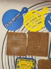 Load image into Gallery viewer, SUPPORT UKRAINE - Full Set if 4 Ukrainian Cookie Cutters & Molds + Set of 4 Stencils Produced by 3D Kitchen Art