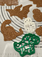 Load image into Gallery viewer, Set of 6 Baby Dinosaurs Cookie Cutter Mold 5-Inch-Scale Produced by 3D Kitchen Art
