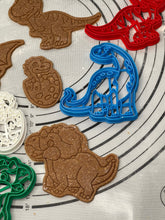 Load image into Gallery viewer, Set of 6 Baby Dinosaurs Cookie Cutter Mold 5-Inch-Scale Produced by 3D Kitchen Art