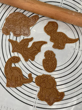 Load image into Gallery viewer, Set of 6 Baby Dinosaurs Cookie Cutter Mold 5-Inch-Scale Produced by 3D Kitchen Art