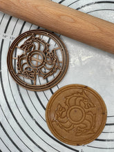 Load image into Gallery viewer, Red Wolf Fenrir Viking Shield