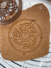 Load image into Gallery viewer, Red Wolf Fenrir Viking Shield