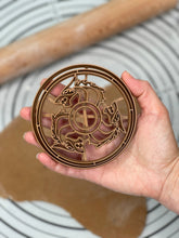 Load image into Gallery viewer, Red Wolf Fenrir Viking Shield