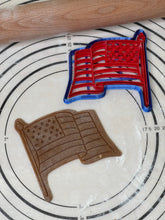 Load image into Gallery viewer, USA Flag Cookie Cutter & Mold 4.1” Produced by 3D Kitchen Art