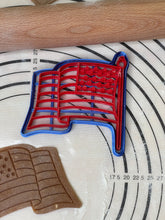 Load image into Gallery viewer, USA Flag Cookie Cutter & Mold 4.1” Produced by 3D Kitchen Art