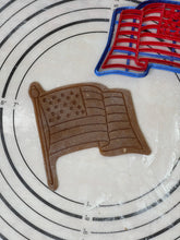 Load image into Gallery viewer, USA Flag Cookie Cutter & Mold 4.1” Produced by 3D Kitchen Art