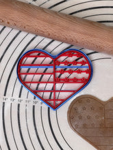 Load image into Gallery viewer, USA Heart Flag Cookie Cutter & Mold 4.1” Produced by 3D Kitchen Art