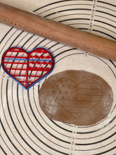 Load image into Gallery viewer, USA Heart Flag Cookie Cutter & Mold 4.1” Produced by 3D Kitchen Art