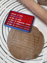 Load image into Gallery viewer, USA Patriot Flag Cookie Cutter & Mold 3” Produced by 3D Kitchen Art