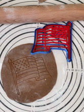 Load image into Gallery viewer, USA Flag Cookie Cutter & Mold 4.1” Produced by 3D Kitchen Art