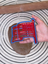 Load image into Gallery viewer, USA Flag Cookie Cutter & Mold 4.1” Produced by 3D Kitchen Art
