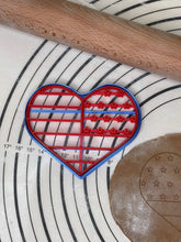 Load image into Gallery viewer, USA Heart Flag Cookie Cutter & Mold 4.1” Produced by 3D Kitchen Art