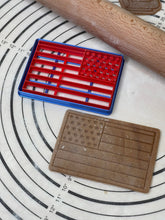 Load image into Gallery viewer, USA Patriot Flag Cookie Cutter & Mold 3” Produced by 3D Kitchen Art