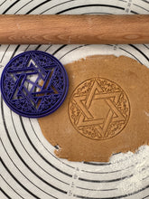 Load image into Gallery viewer, Set of 4 Cookie Cutters & Molds Hamsa, Magen David, (David's Star) Hanukkah (Menorah) Savivon (Dradel) 4.5"