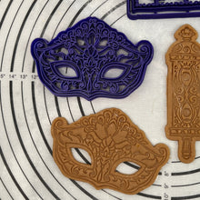 Load image into Gallery viewer, Purim Mask & Purim Megillat Esther Scroll Cookie Cutter & Mold by 3D Kitchen Art
