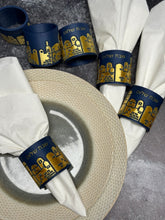 Load image into Gallery viewer, Shabbat Shalom Golden Jerusalem Napkin Ring Home Table Decoration
