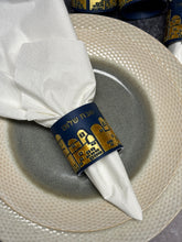 Load image into Gallery viewer, Shabbat Shalom Golden Jerusalem Napkin Ring Home Table Decoration
