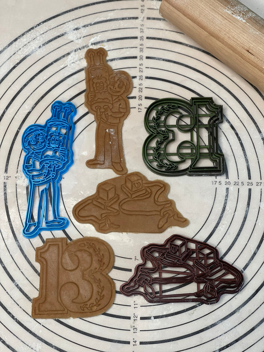 Premium Quality Set of 3 Bar Mizvah, Boy with Torah, Tefillin, Number 13, Cookie Cutters & Molds Produced by 3D Kitchen Art