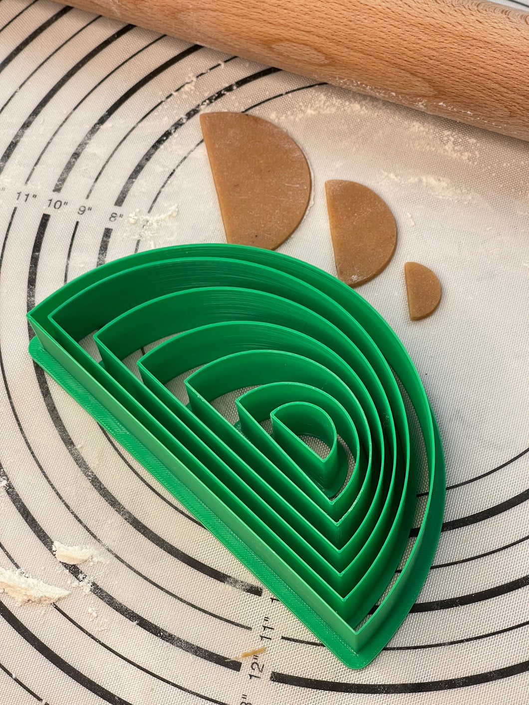 Premium Quality Set if 7 “Semicircle” Cake, Biscuit & Cookie Cuttes Produced by 3D Kitchen Art