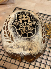 Load image into Gallery viewer, Hamsa - Artisan Home Baked Bread Stencil 4-Inch-Scale Produced by 3D Kitchen Art
