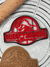 Load image into Gallery viewer, Jurassic World Logo Cookie Cutter Mold 4-Inch-Scale Produced by 3D Kitchen Art
